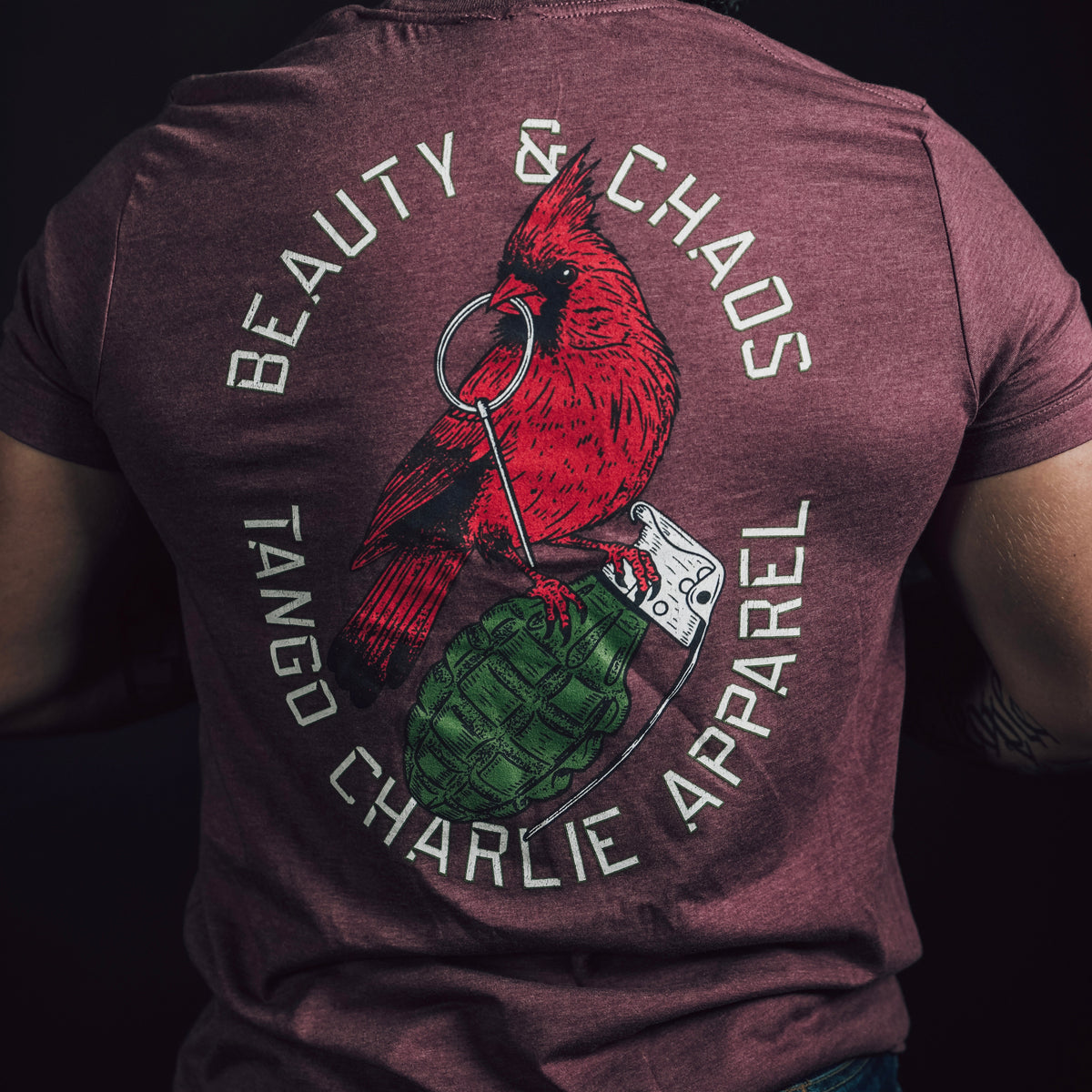 "Beauty and Chaos 2.0" - Maroon Tee