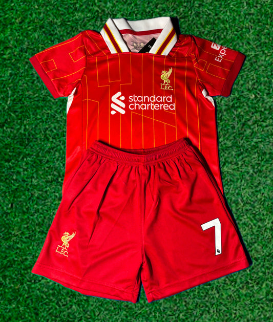 Luis Diaz 7 Liverpool Kids Jersey Set Soccer Football Toddler Youth Uniform Kit