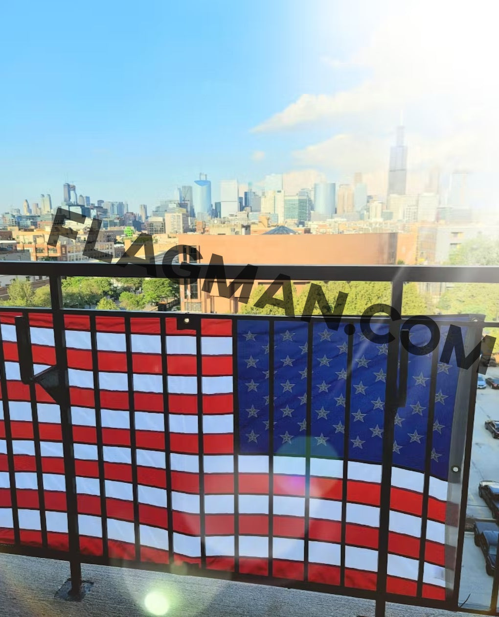 WallSafe™ Nylon Wall-Mounted American Flag | Reinforced Edge Grommets | Made in USA