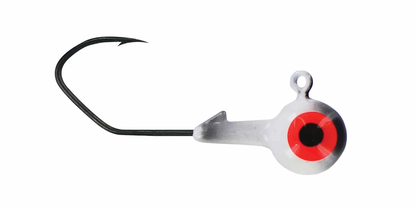 Cam's 30ct.  White & Black (1/16 #2 Nasty Bend Hook) Life Like Double Paint Jig Head