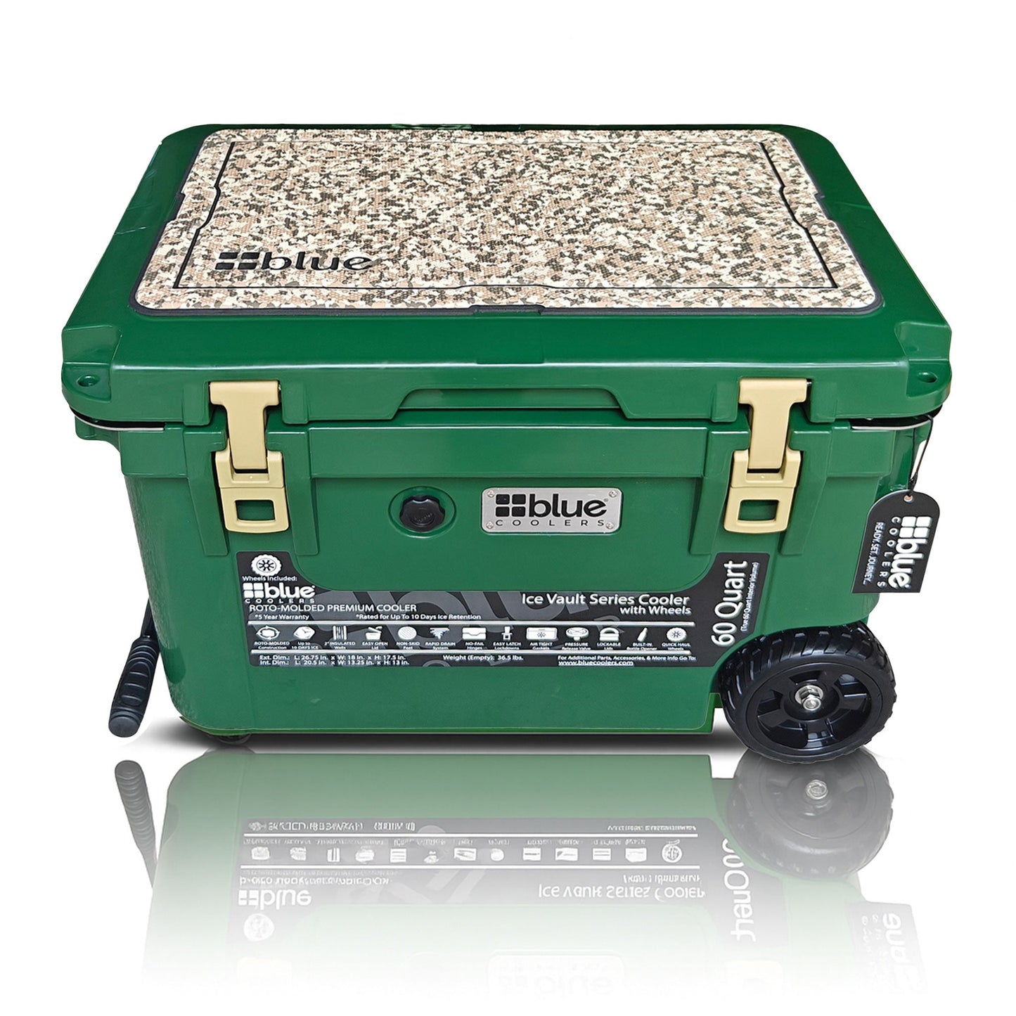 60 Quart Ice Vault Roto-Molded Cooler with Wheels - Promo