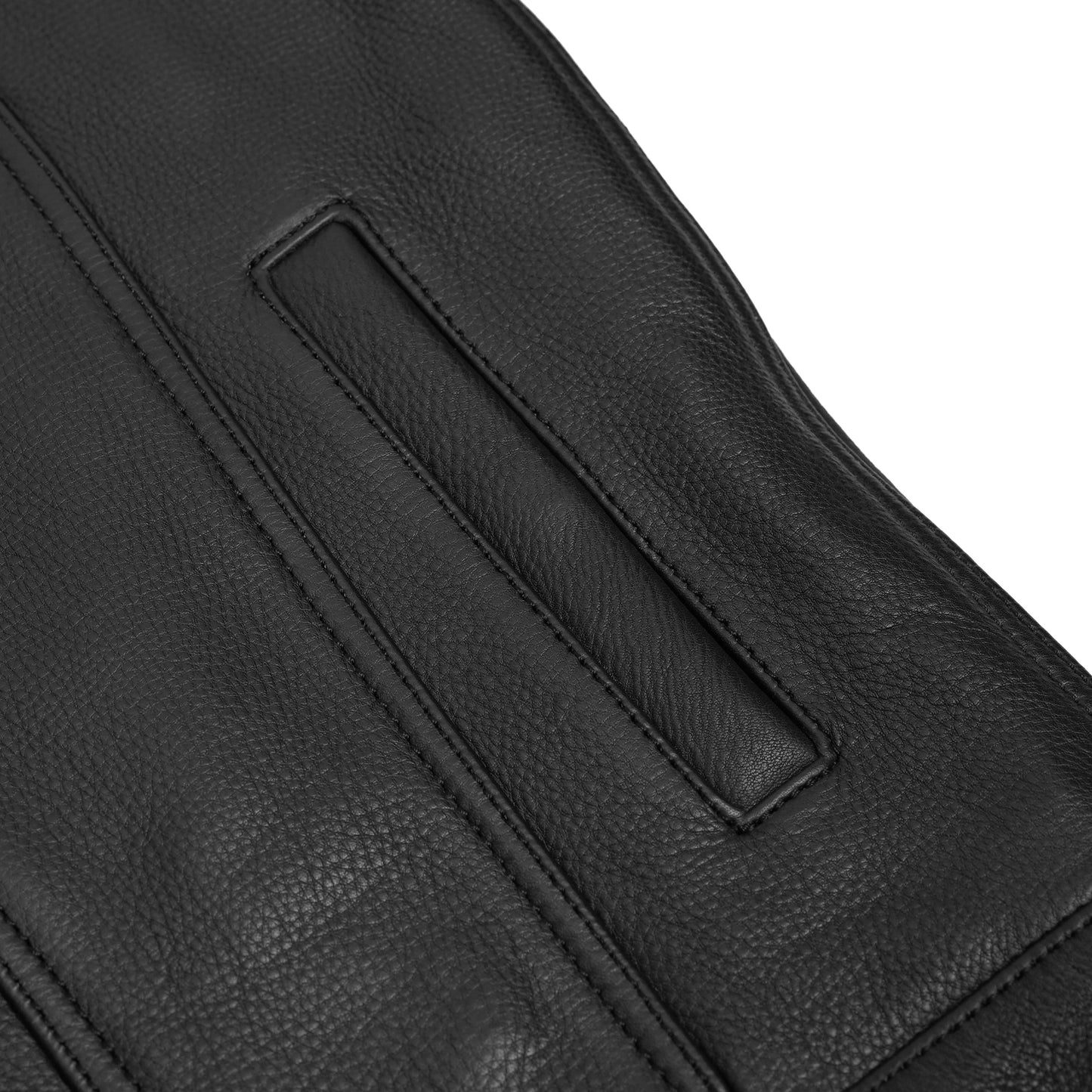 Lucent Noir Mens Leather Motorcycle Vest