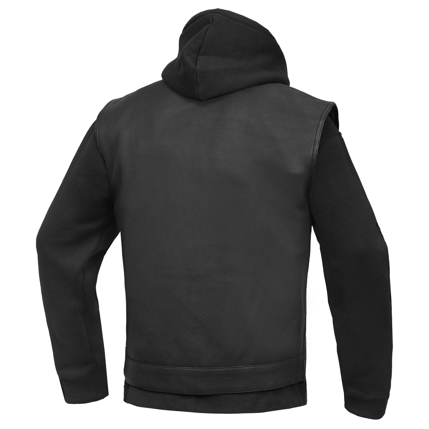 Lucent Noir Mens Leather Motorcycle Vest