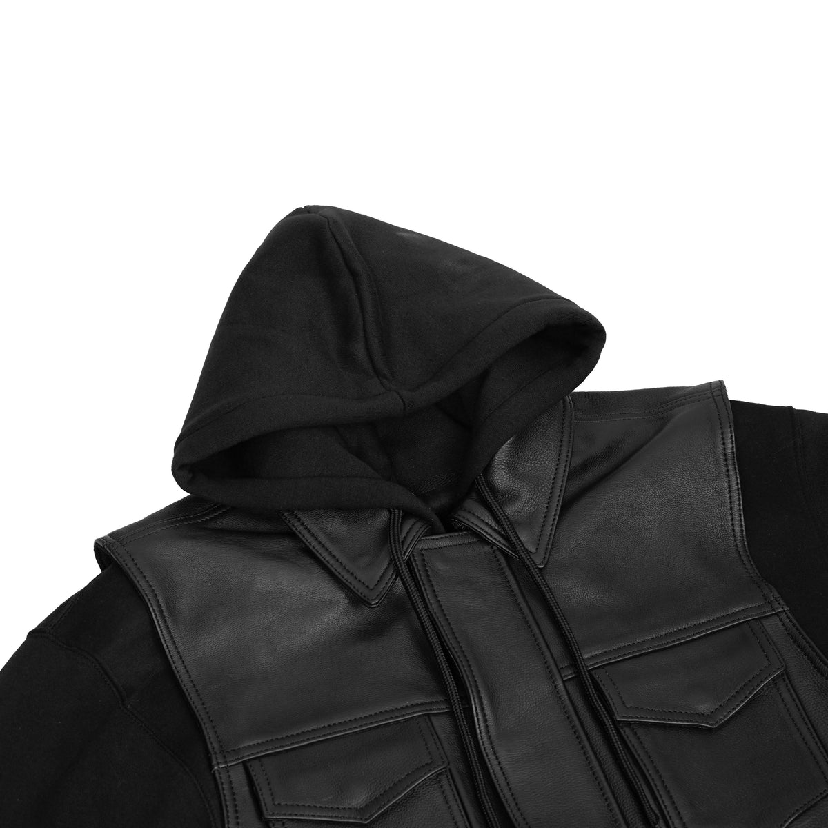 Lucent Noir Mens Leather Motorcycle Vest