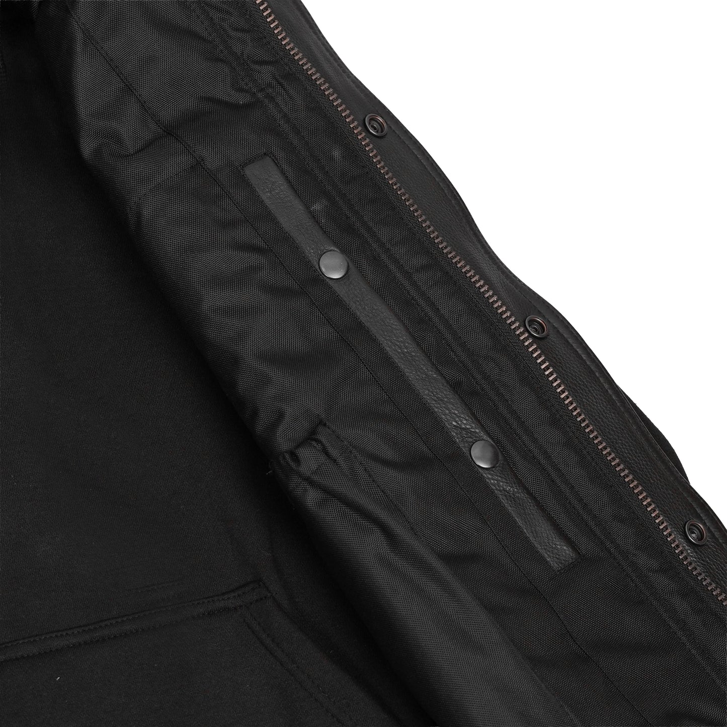 Lucent Noir Mens Leather Motorcycle Vest