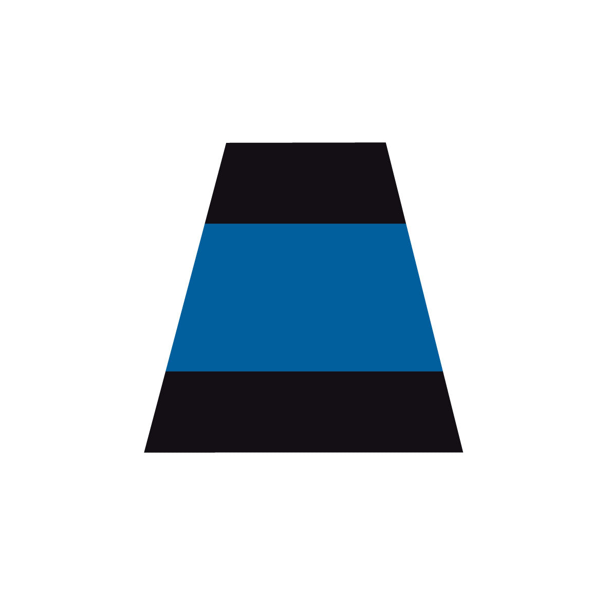BLACK AND BLUE TRIPLE STRIPE REFLECTIVE HELMET (TET) TETRAHEDRON