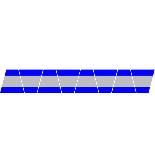 BLUE/GREY TRIPLE STRIPE REFLECTIVE HELMET (TET) TETRAHEDRON 8 PACK
