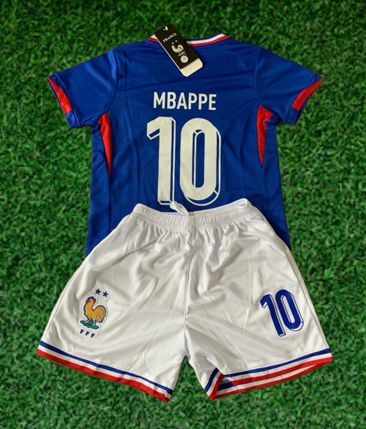 Kylian Mbappe Kids France Soccer Jersey Set Football Youth & Toddler Sizes