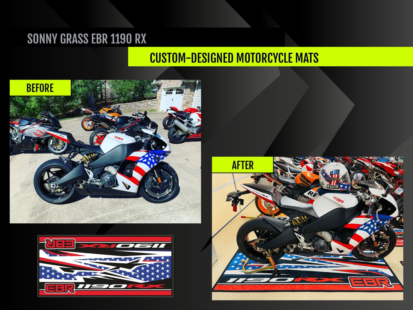 Custom Design MPM Motorcycle Mat – Special Design for You and Your Motorcycle!