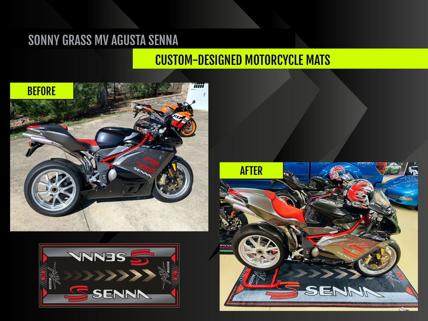 Custom Design MPM Motorcycle Mat – Special Design for You and Your Motorcycle!