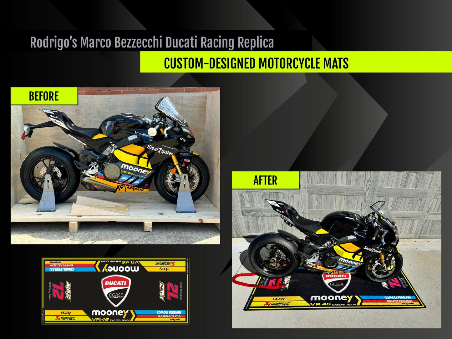 Custom Design MPM Motorcycle Mat – Special Design for You and Your Motorcycle!