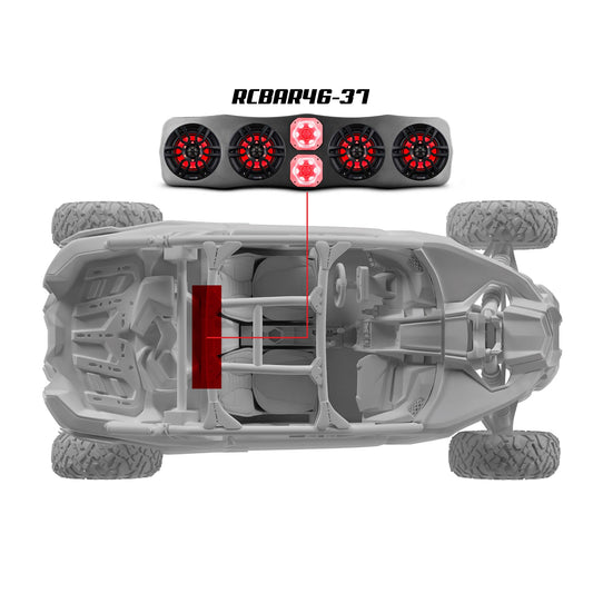 CAN-AM Soundbar With Amplifier and Installation Kit - Loaded with 4x 6.5" Marine Speakers & 2x 4" Super Bullet Tweeters