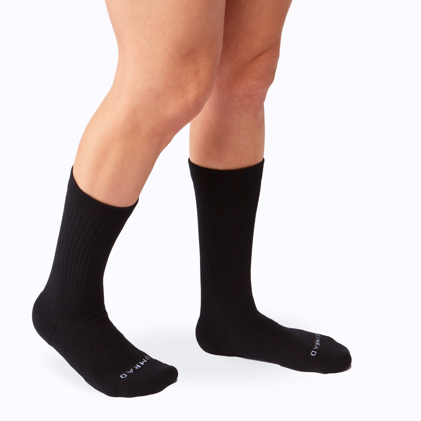 Combed Cotton Crew Socks - Black