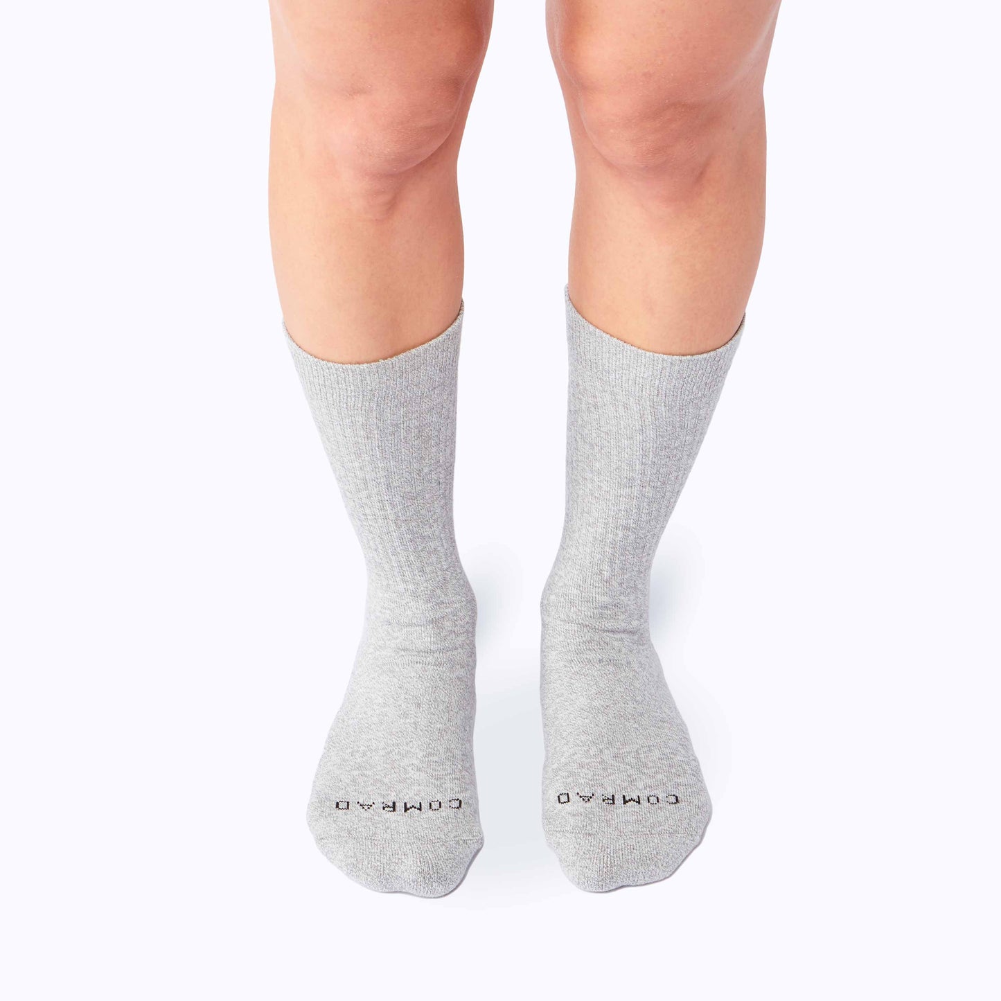 Combed Cotton Crew Socks - Heather Grey