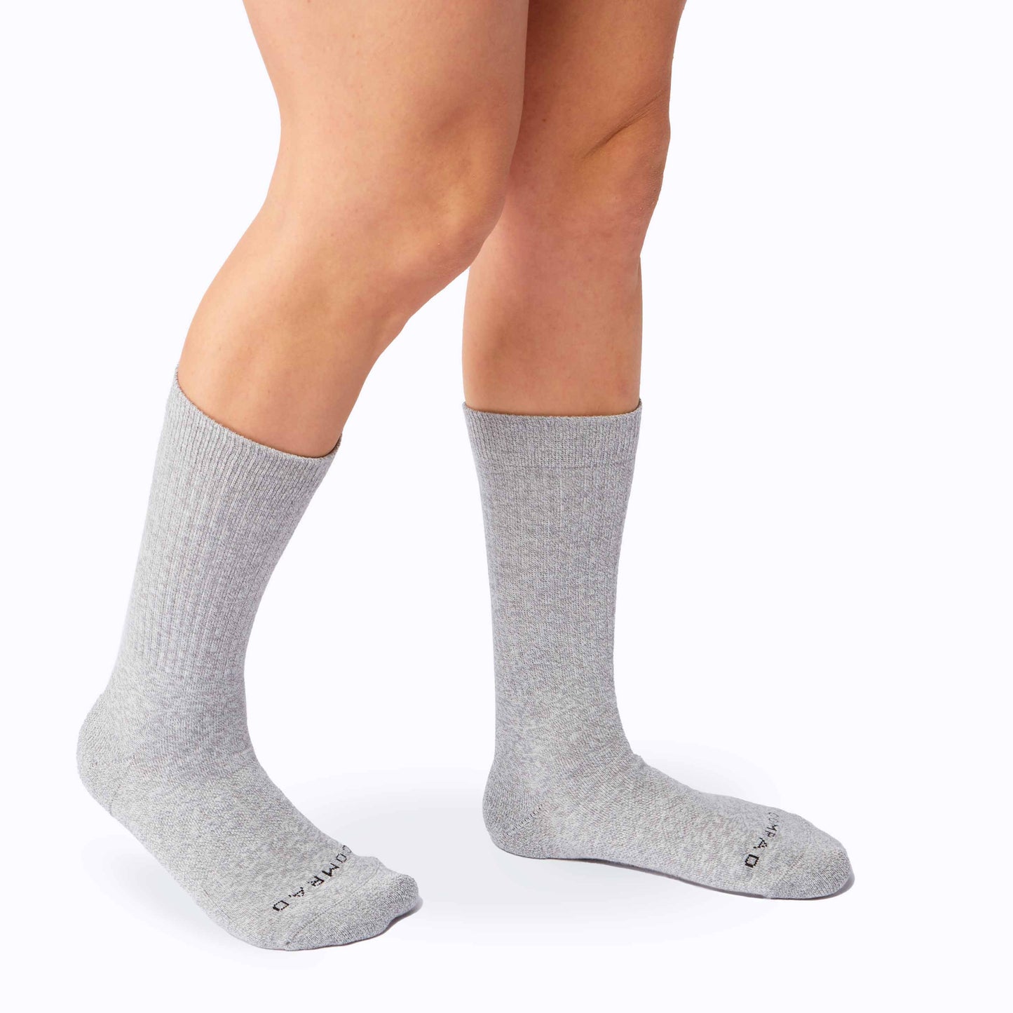 Combed Cotton Crew Socks - Heather Grey