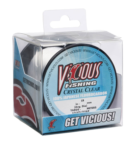 Vicious Crystal Clear 100% Japanese Fluorocarbon - 20 Lb Test