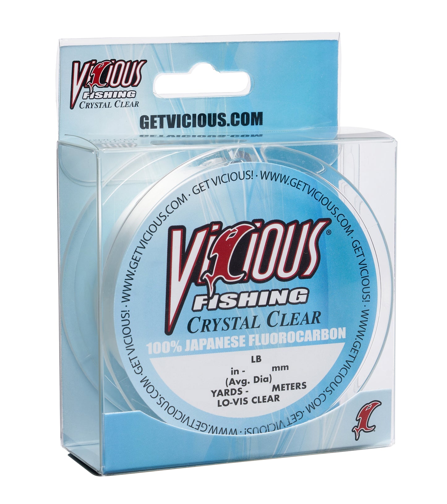 Vicious Crystal Clear 100% Japanese Fluorocarbon - 6 Lb Test