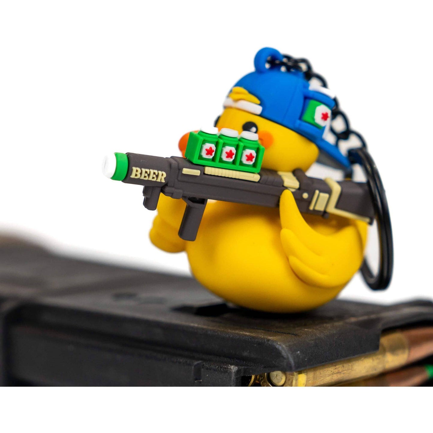 Beer Launcher TactiDuck 3D Rubber Keychain