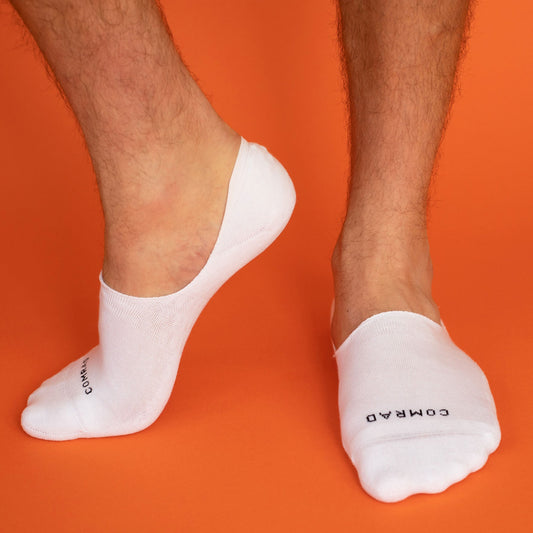 Combed Cotton No Show Socks - White