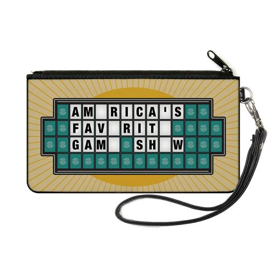 Canvas Zipper Wallet - SMALL - Wheel of Fortune AMERICA'S FAVORITE GAME SHOW Puzzle Yellows