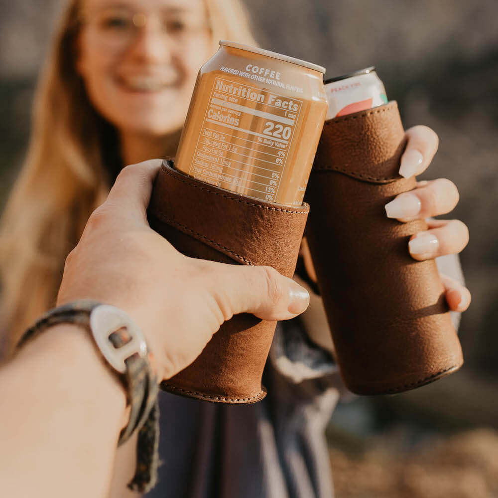 Campaign Leather Can Koozie
