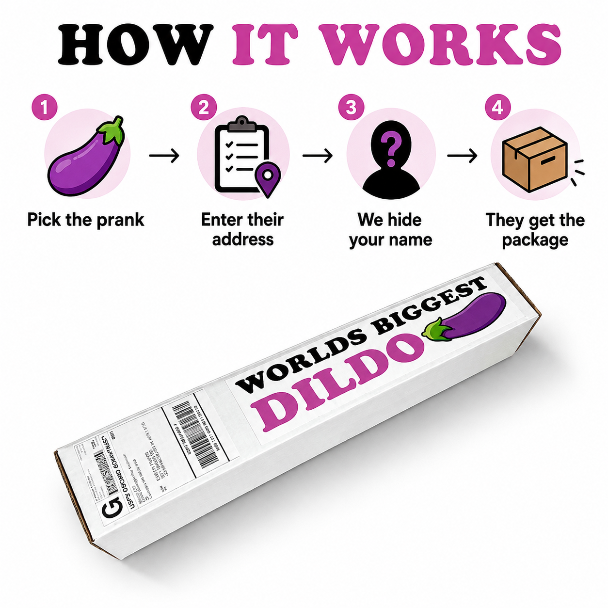 World's Biggest Dildo Prank Package: Includes a FREE Mystery Beersy Can Cooler