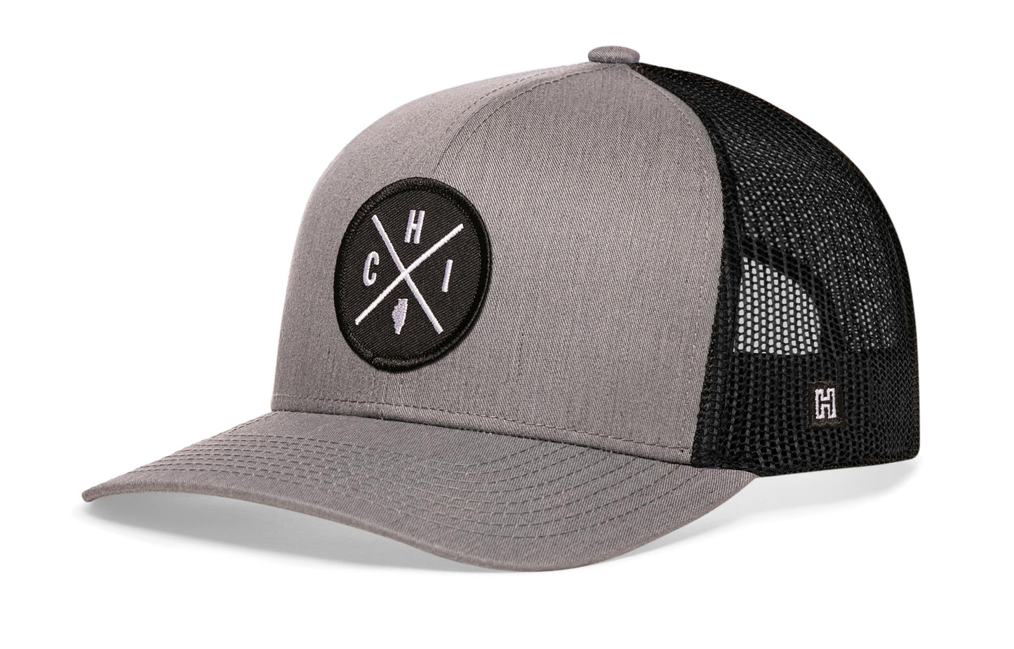 Chicago Trucker Hat  |  Gray-Black CHI X Snapback