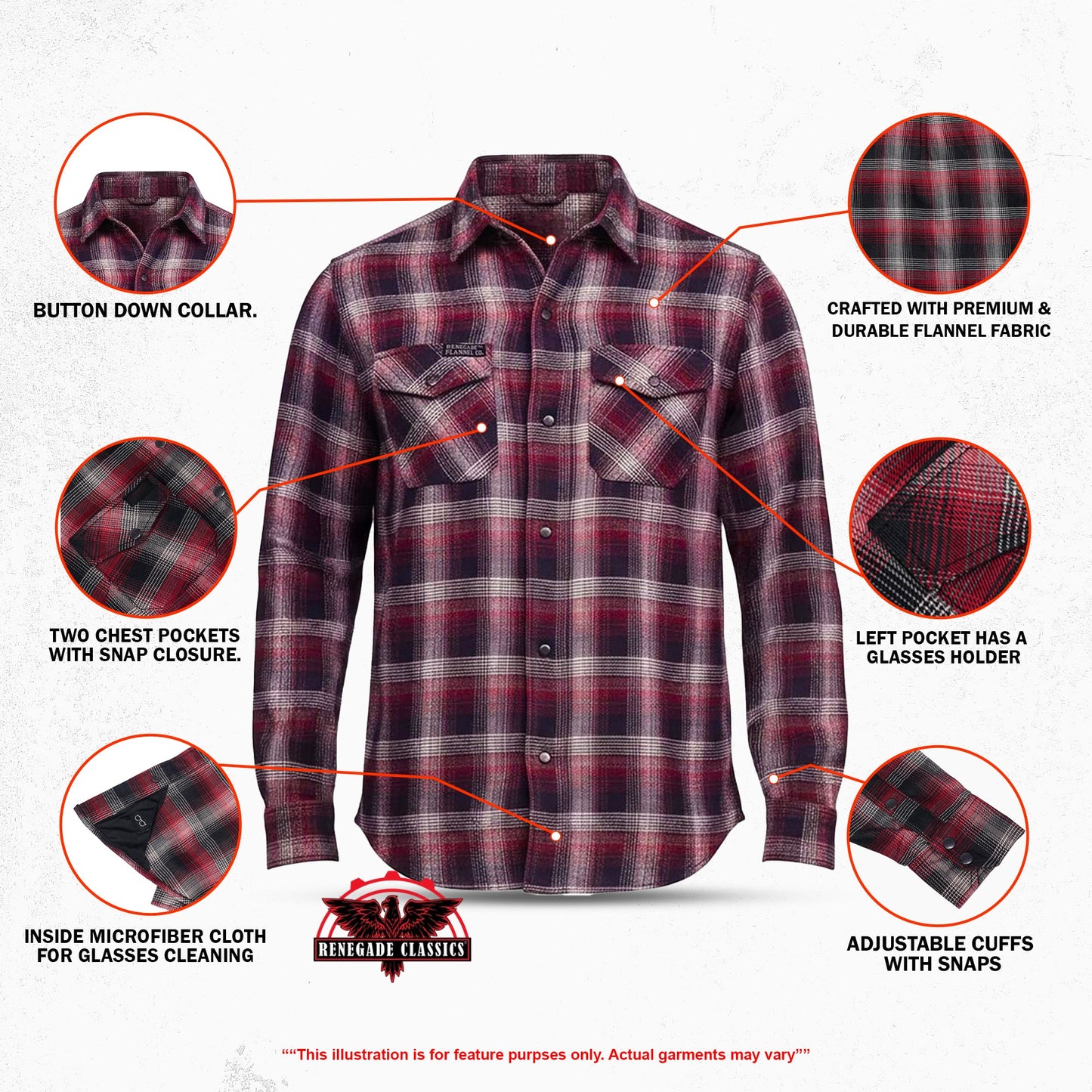 Riveter Men’s Maroon, Black, and White Flannel