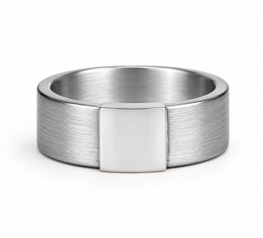 Classic 7mm 14kt White Gold Barrel Band