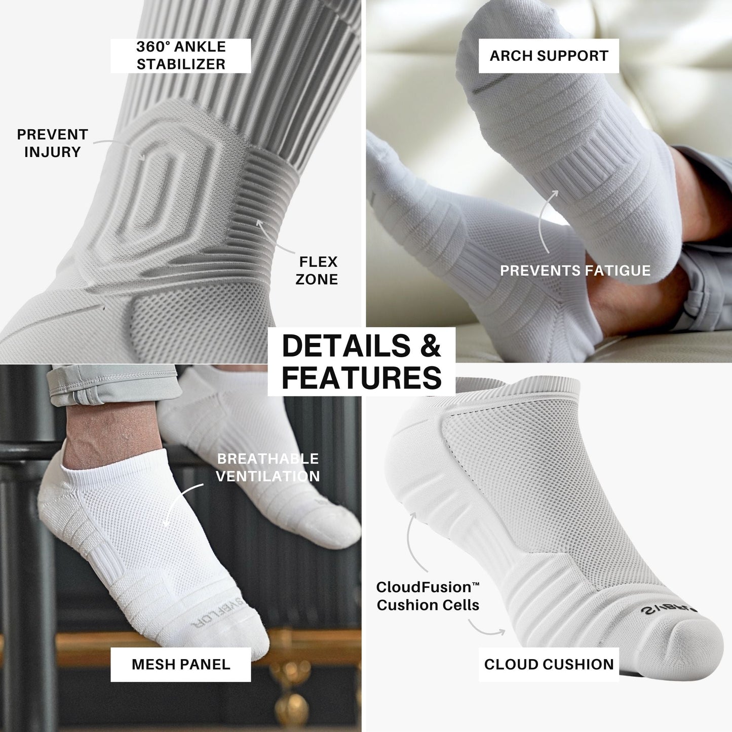 CloudFusion Athletic Cushioned Low Socks - Summer
