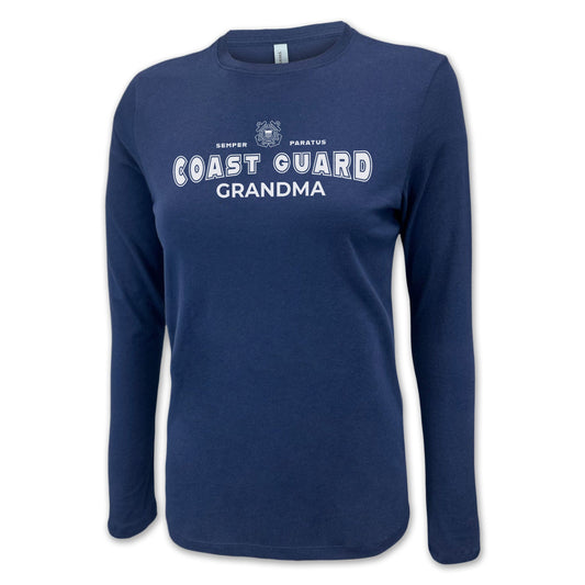 Coast Guard Grandma Women's Long Sleeve T-Shirt (Navy)