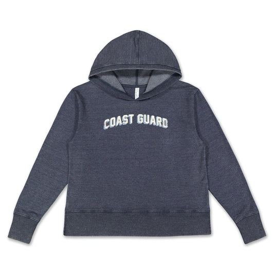 Coast Guard Ladies Distressed Arch Hood (Washed Navy)