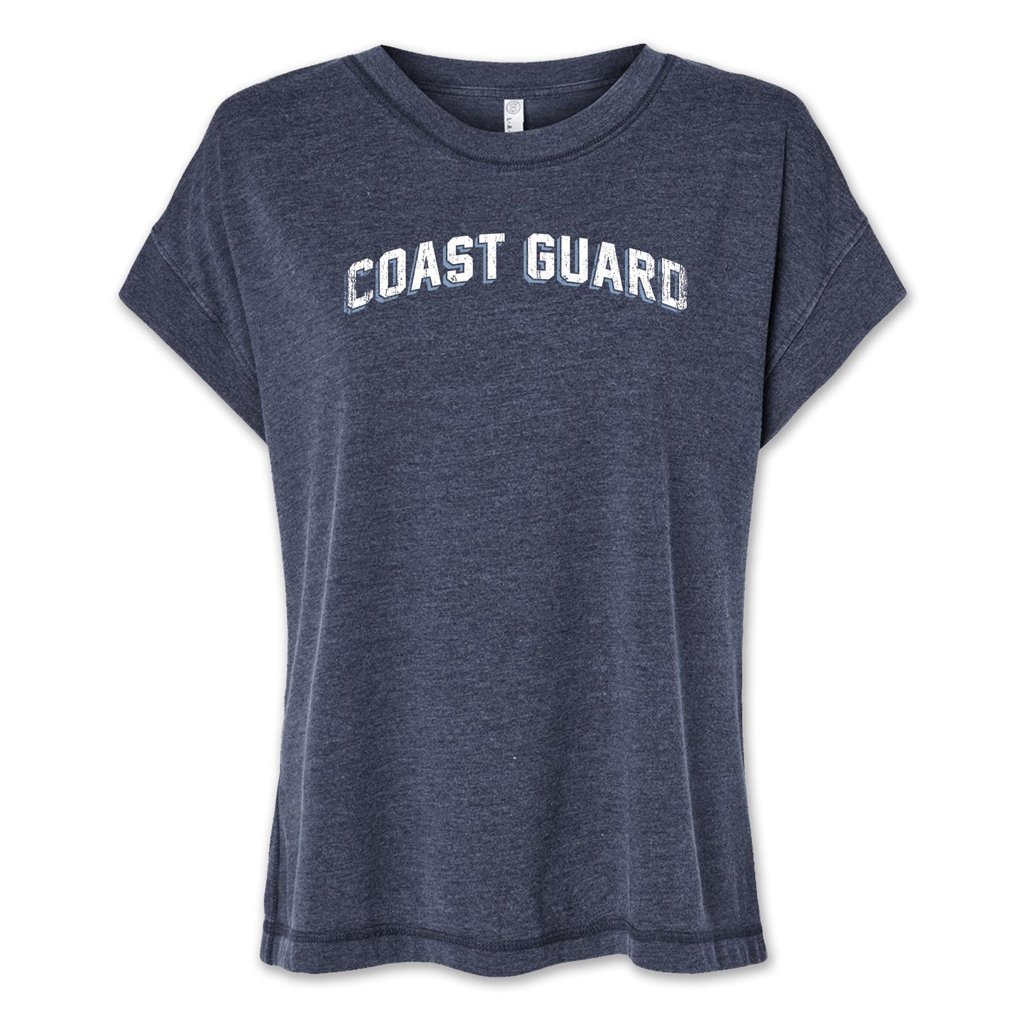 Coast Guard Ladies Distressed Arch T-Shirt (Washed Navy)