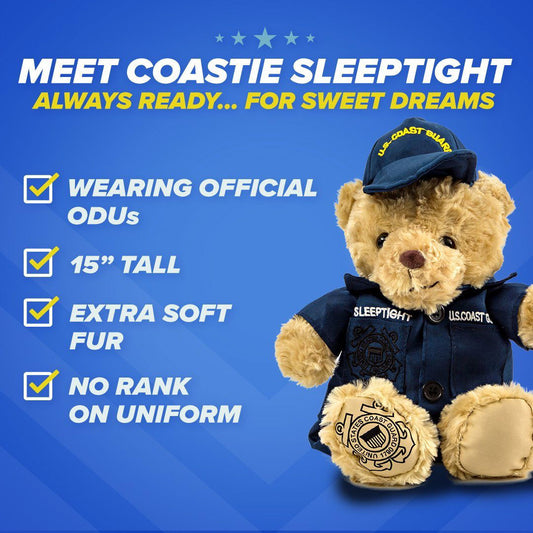 Coastie Sleeptight - Coast Guard Teddy Bear with Storybook & Sleep System