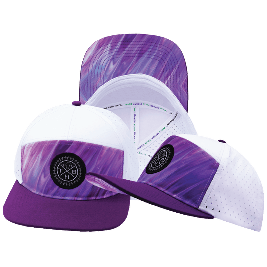 **ADULT** Color Vibes Hat - Flat Bill - Purple Glaze - Purple / White - Laser Mesh