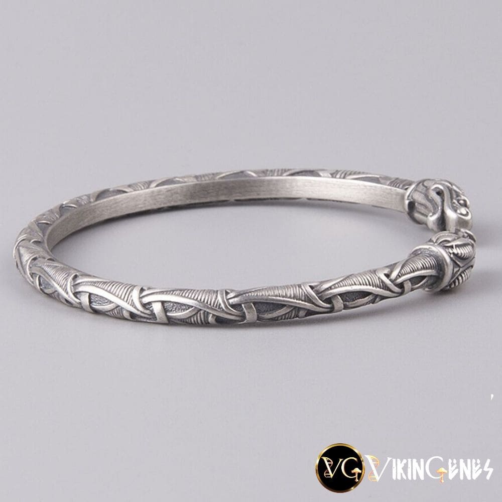Sterling Silver Arm Ring With Dragon's Head