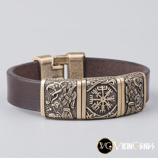Viking Bracelet of Hugin - Vegvisir - Munin