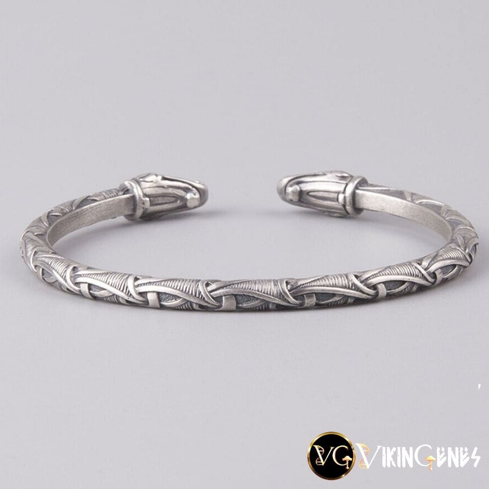 Sterling Silver Arm Ring With Dragon's Head