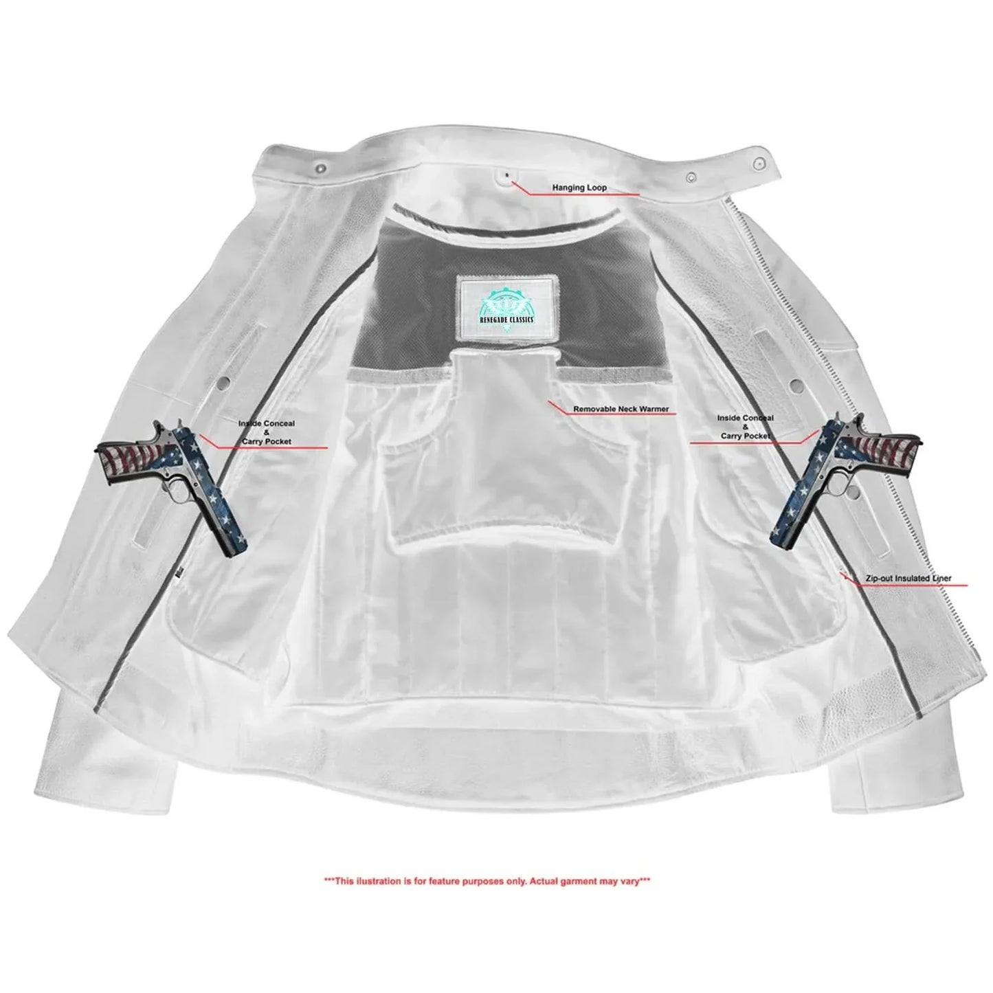 Men's Premium Vented Motorcycle Jacket – Side Laces