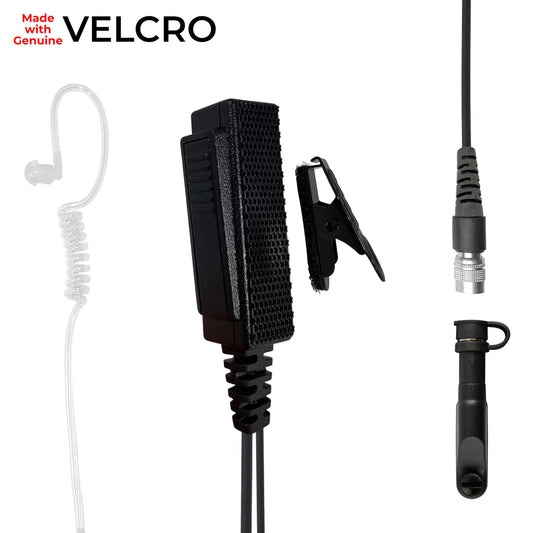 Velcro Mic & Earpiece Radio Kit w/ Quick Disconnect (Hirose) - Harris/Tait TP3000/7110/7100/8000/9000 Series