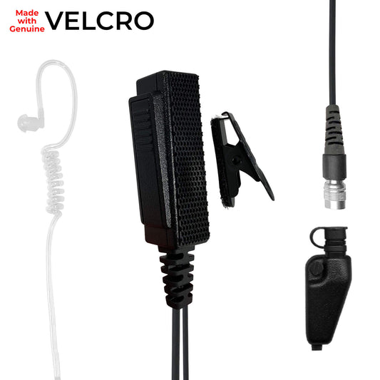 Velcro Mic & Earpiece Radio Kit w/ Quick Disconnect (Hirose) - EF Johnson VP5000 VP6000 VP8000 Series