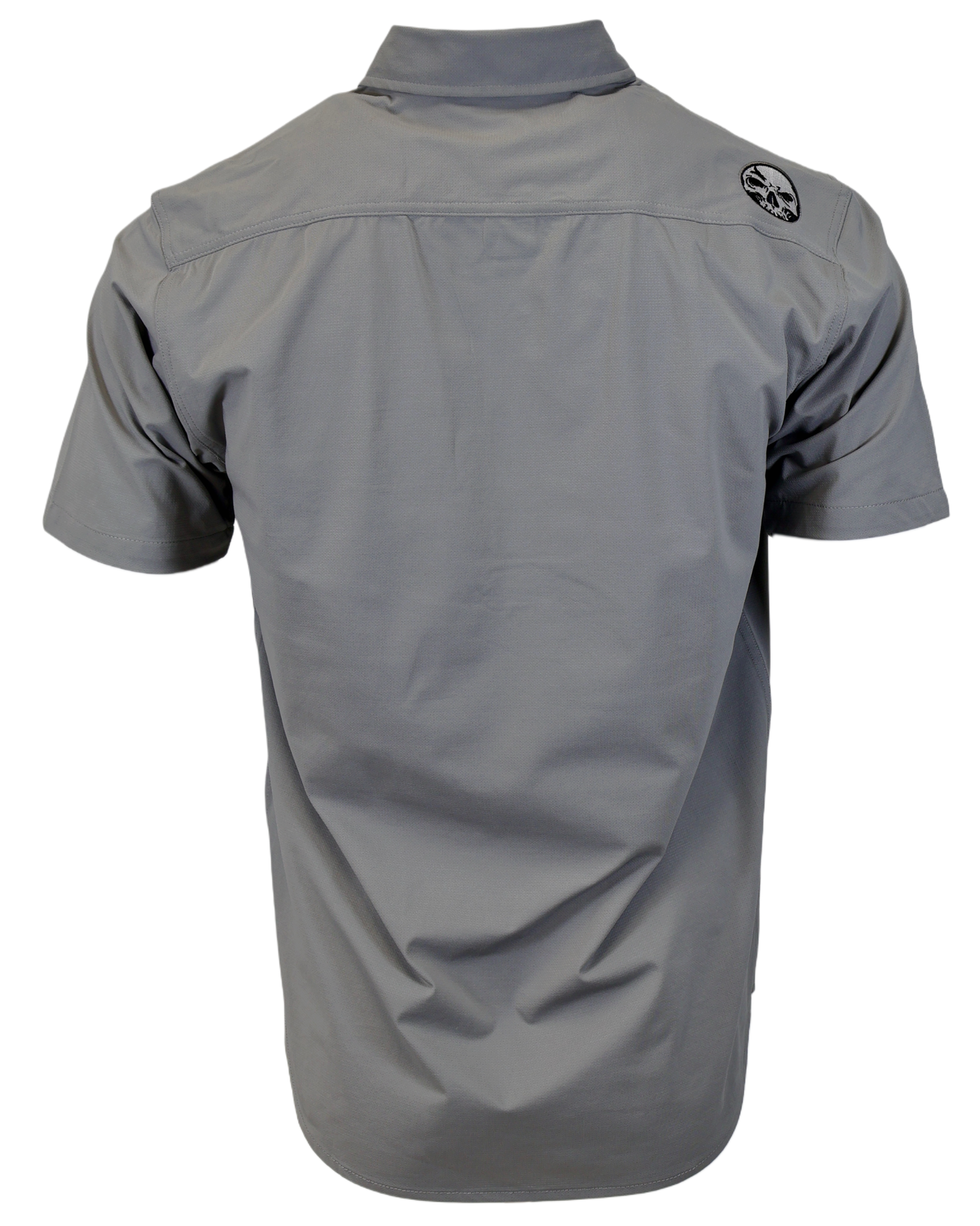 Micro-Perforated, Stretch Embroidered Button-Up