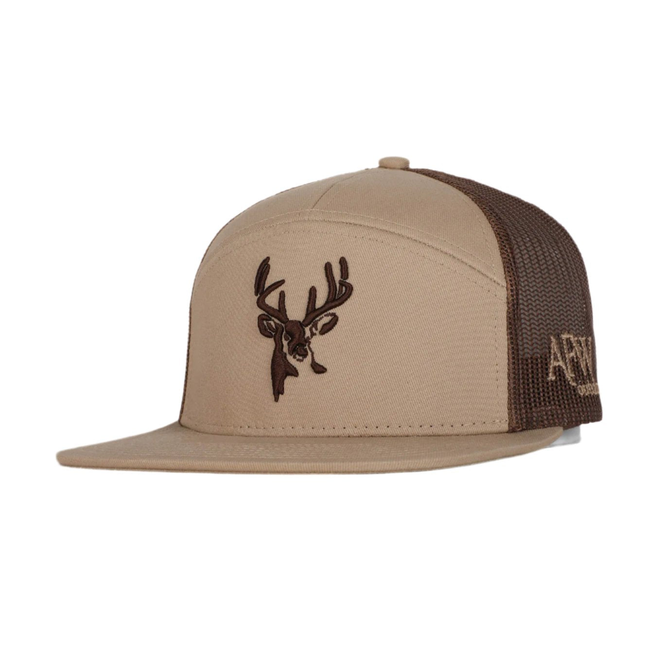 7 Panel Khaki / Coffee 3D Puff Buck Logo