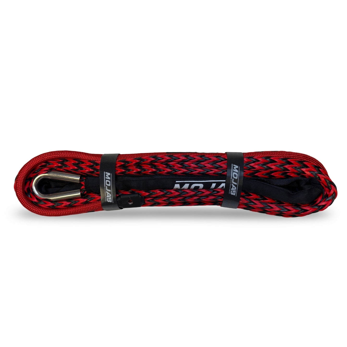 Premium 3/8” x 62’ dual black and red synthetic winch line