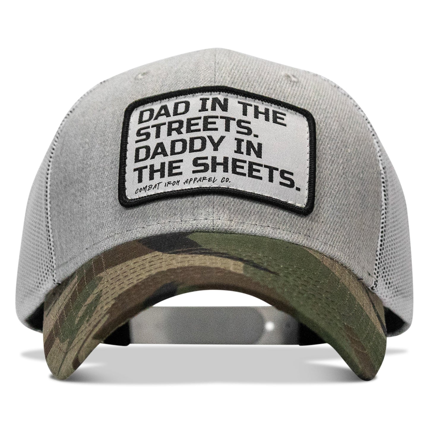 Dad In The Streets. Daddy In The Sheets. White Patch Snapback Hat