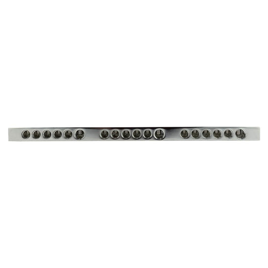 Chrome Plated Distribution Bar Block 3x 1/0-GA and 15 x 2/0-GA Direct Bolt Down Type 19" Long
