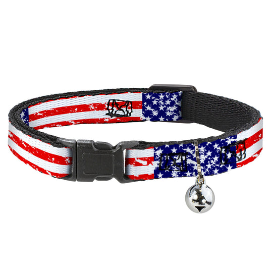 Cat Collar Breakaway - United States Flags Weathered