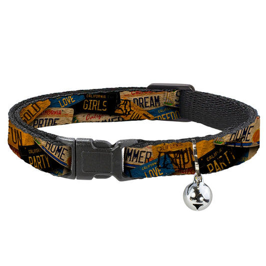 Cat Collar Breakaway - Cali License Plates Stacked Vintage