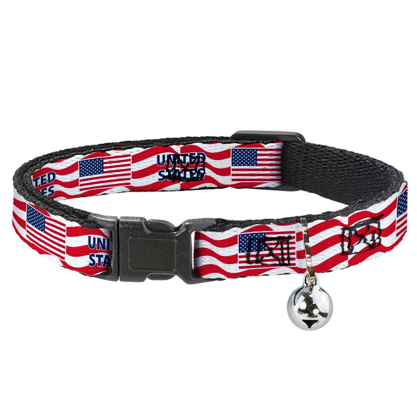 Breakaway Cat Collar with Bell - Global Soccer Cup Series United States Spirit Flag
