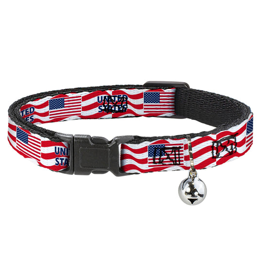 Breakaway Cat Collar with Bell - Global Soccer Cup Series United States Spirit Flag
